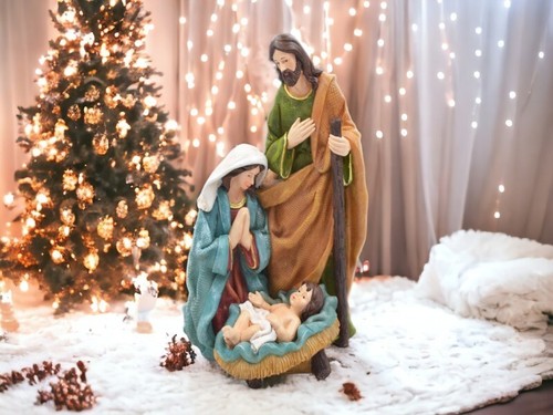 Sacra famiglia resina presepe - sacra,