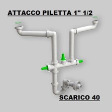Sifone Salvaspazio BONOMINI LAVELLO 2 VIE CON SCARICO LAVATRICE LAVASTOVIGLIE AU