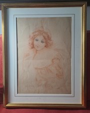 Disegno Antico. Bella sanguigna firmata e datata; cm 34x47;cornice 52x65