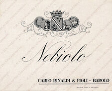 Vino Nebiolo Carlo Rinaldi Barolo enologia distilleria etichetta pubblicitaria