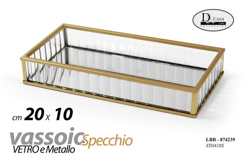 Vassoio metallo specchio vetro - specchio,