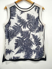 Top da donna Reed paillettes paillettes felce carriera senza maniche bianco e nero grande 3D