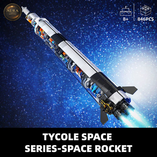 Razzo spaziale mattoncini 55cm - spaziale,