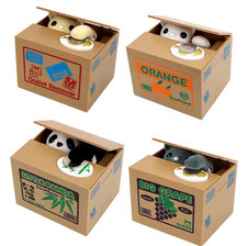 Salvadanaio Elettronico Automatico Panda Gatto Ruba e Mangia Monete Giocattolo