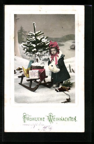 Bambina con regali - , e