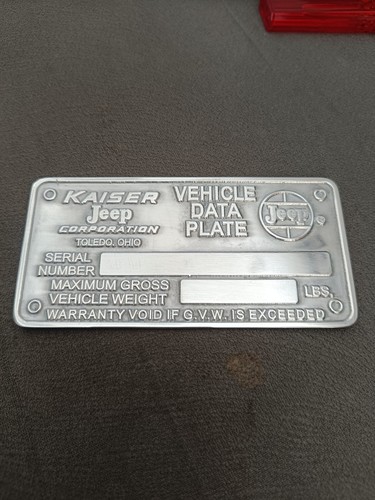Targa dati kaiser jeep - dati,