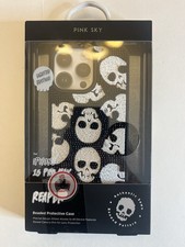 Custodia telefono Pink Sky GLOW IN THE DARK scheletro gatti iPhone 15 Pro Max MagSafe NUOVO