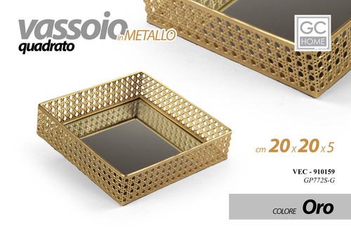 Vassoio metallo quadrato - vassoio,