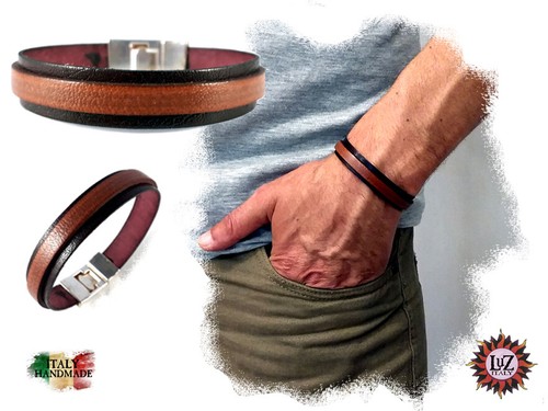 Bracciale uomo cuoio 3 - bracciale, in