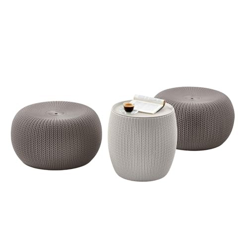Crema taupe pouf keter - taupe,