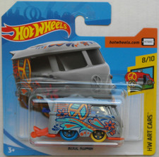 Hot Wheels VW Bus T1 Volkswagen Kool station wagon grigio opaco HW Art Cars nuovo/confezione originale Dragster