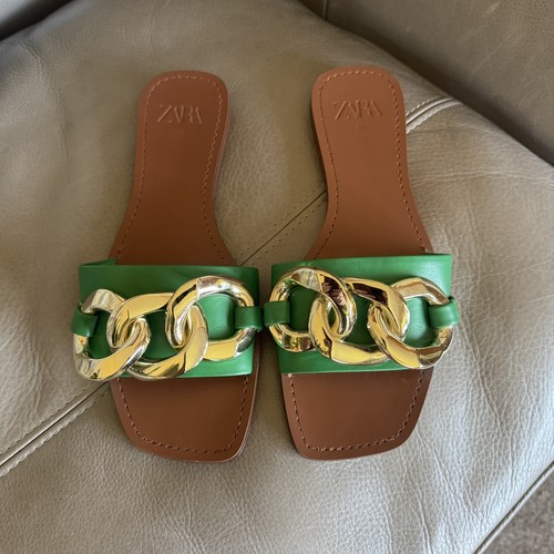Sandali slide zara verde - sandali,