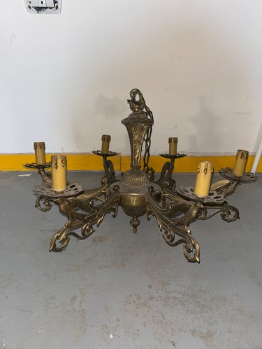 Lampadario vintage ottone - lampadario,