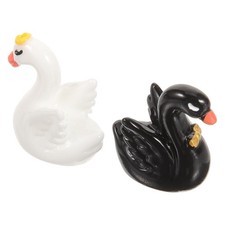  2 Pcs Statuetta Di Cigno in