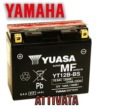 Batteria  Yuasa YT12B-BS 12V  YAMAHA FZ6 FAZER 600 TDM 850 XY6 N 600 GIA' ATTIVA
