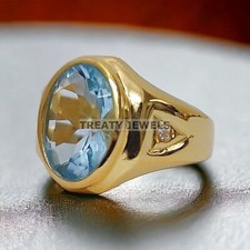 Anello uomo acquamarina taglio