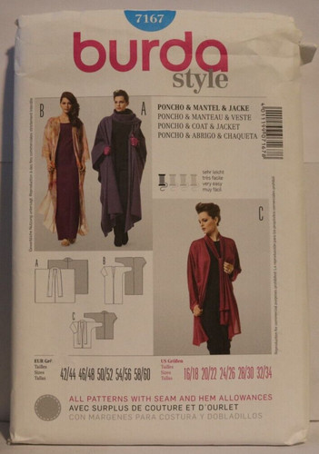 Burda style 7167 poncho coat - 7167,