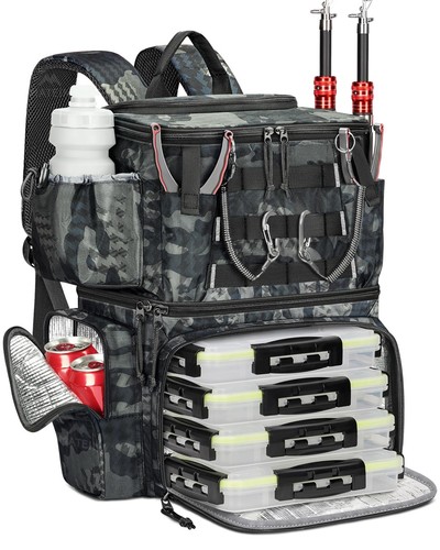 Zaino pesca con - scatole, e