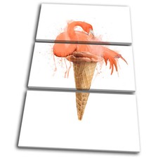 Quadro Stampa Arte Murale TREBLE CANVAS GELATO FENICOTTERO ANIMALI ASTRATTI
