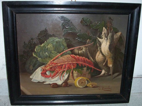 Mariola olio su tavola - mariola, e.