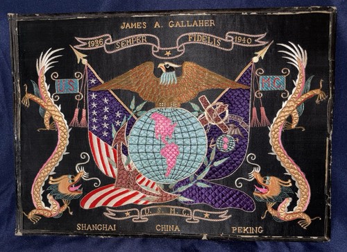 Raro ww2 usmc cina - marina, seta