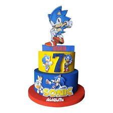 Torta Scenografica Sonic per Compleanno Bambini Personalizzabile con Nome ed Età