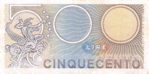 Banconota italia 500 lire - banconota,