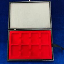 ( 176 ) COFANETTO in LEGNO RIVESTITO + 1  VASSOIO  8 TASCHE X SLABS 35X23,5X3CM