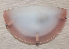 Applique da parete - vetro bianco opaco con sfumatura rosa - 30 cm - 1 x E27