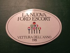 Adesivo Pubblicitario Vintage La Nuova Ford Escort Auto Dell' Anno 1981 No FIAT 