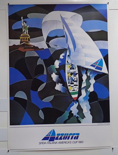 Manifesto affiche azzurra - affiche,