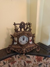 orologio Lancini ottone e ceramica da tavolo-camino no chiavetta x ricarica