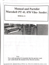 Maredo PT 41 070 vibe seeder Manual and Parts List
