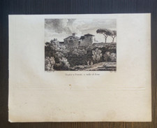 ACQUAFORTE INCISIONE VEDUTA FRASCATI NEI PRESSI DI ROMA PRIMI  800