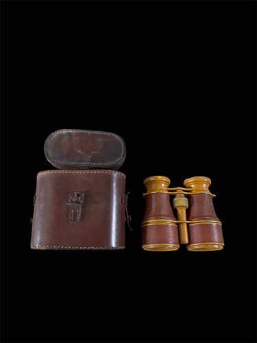 Antique french leather opera - leather,