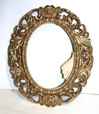 Cornice antica ovale in legno intagliato e dorato  - Napoli  epoca '700
