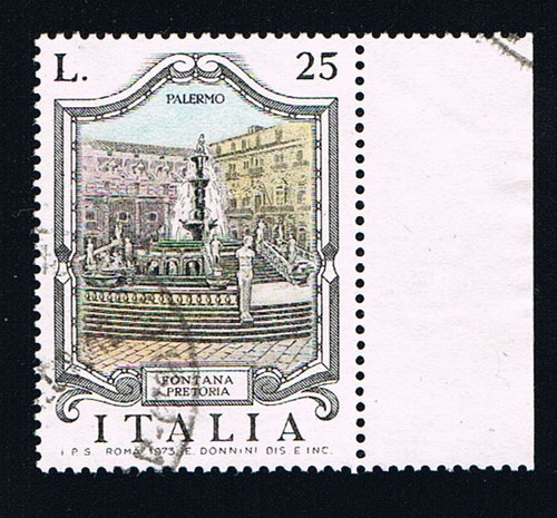 Italia francobollo fontana - italia, un