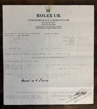ROLEX Service Certificate