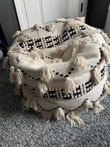 Bohemian tufted round pouf - bohemian,