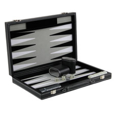 Set backgammon in pelle grigio