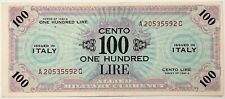 100 AM LIRE ALLIED MILITARY CURRENCY 1943A BANCONOTA OCCUPAZIONE USA 