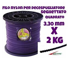FILO SEGHETTATO �3,3mm X 2kg QUADRATO DECESPUGLIATORE ACTIVE PLATINO sega