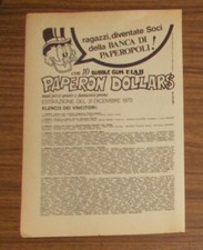 Rara pubblicità ELAH PAPERON DOLLARS Bubble Gum gomma da masticare Dagobert Duck 1971