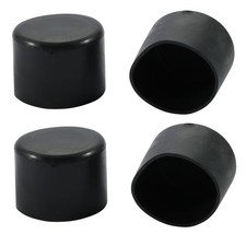 4pcs 35mm PVC Dia Black Round