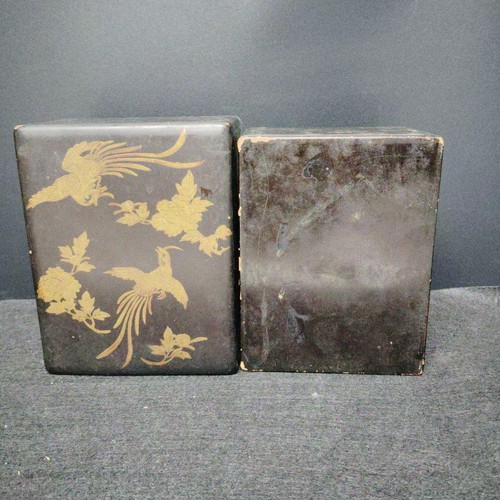 Gold lacquer phoenix peony
