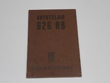 FIAT AUTOTELAIO 626 RB LIBRETTO USO E MANUTENZIONE 1941
