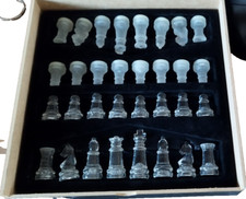 scacchiera mini in vetro satinato e lucido in box