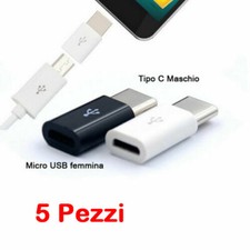 5Pz Adattatore Micro usb femmina a Tipo Type C Maschio connettore Per Smartphone