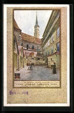 Cartolina artistica Richard Moser: Vienna, Kohlmarkt n. 11, casa di Josef Haydn 175 