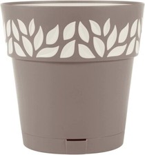Stefanplast vaso fioriera cloe ø 25 tortora, con riserva d'acqua